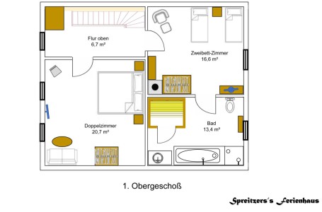 1. Obergeschoß - Ansicht vergrößern -